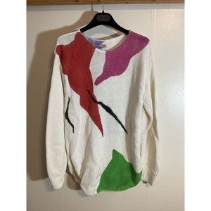 Valerie Lynn Handpainted Wearables Sigma Sweater Vintage Art to Wear OSFM